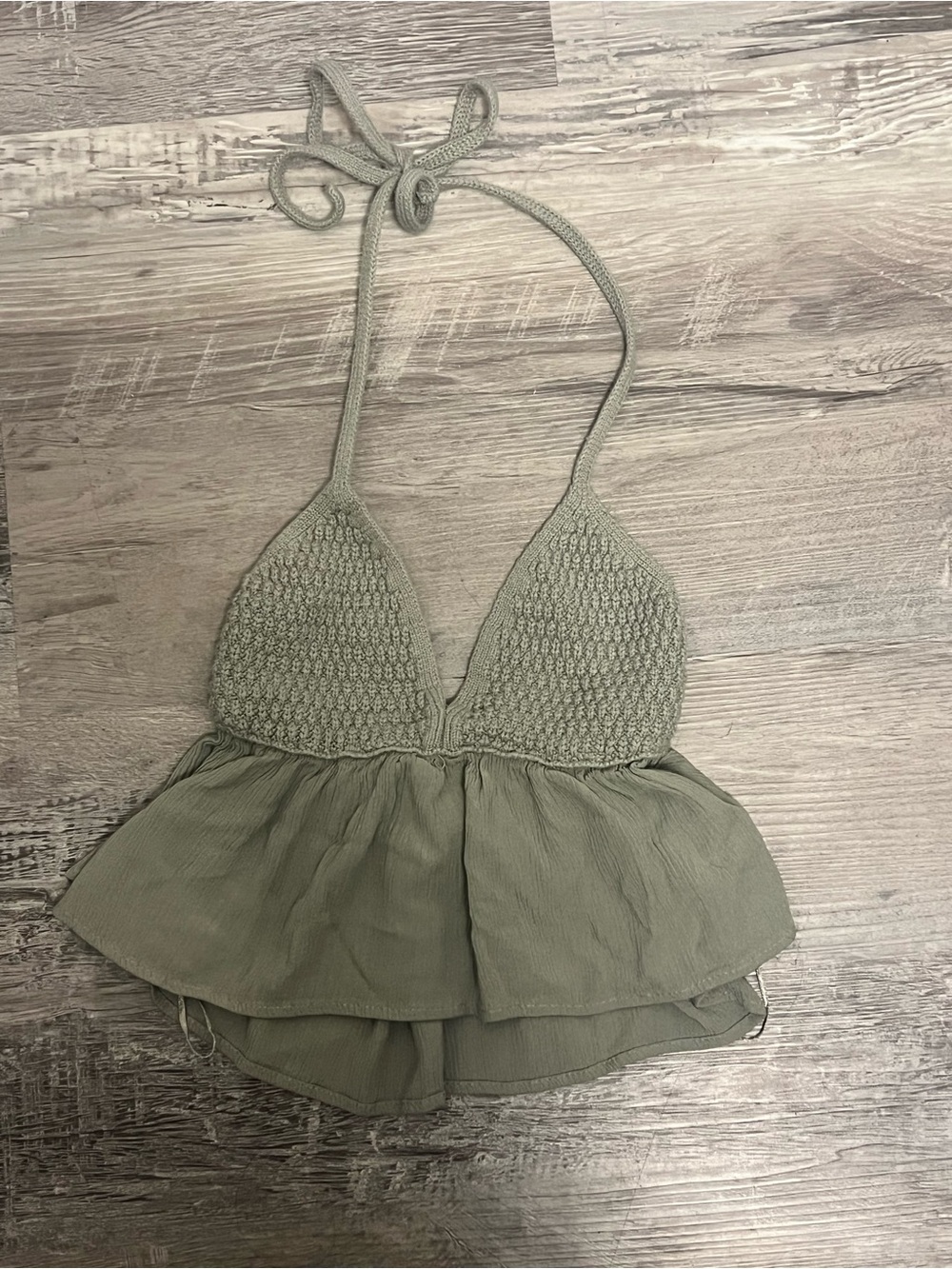 Garage Sage Green Halter Top